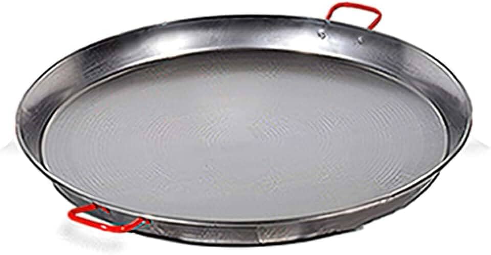 Garcima La Ideal La Ideal_Panela Paella de aço polido, 30 cm, 30 cm, prata/vermelha