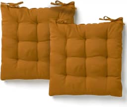 Kit 2 Almofadas Assento Cadeira Futton Futon 40x40cm Cores Diversas 100% Poliéster (Mostarda)