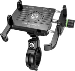 Suporte de celular para Moto com carregador Turbo USB QC 3.0 M6s - Preto
