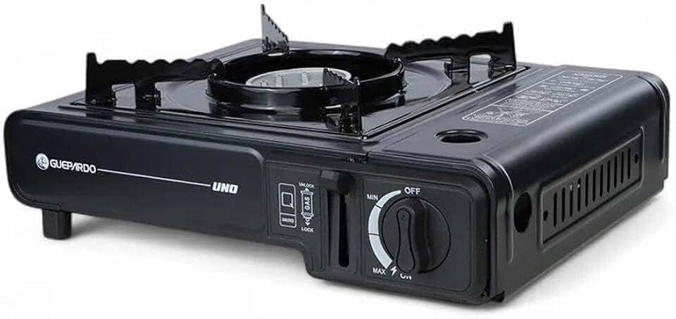 Guepardo, Fogareiro Horizontal Aço Esmaltado Regulador de Chama Acendimento Automático Portátil, UNO