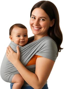 Canguru Sling Wrap para Bebê Tecido DryFit Confortável para Carregar Bebês (Cinza)