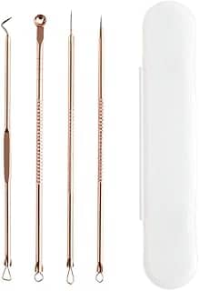 Ferramentas profissionais removedoras de cravos, ROMÂNICO BEAR 8 em 4 Conjunto de ferramentas extrator de comedão espinhas para acne, manchas, espinhas, remoção de espinhas para o