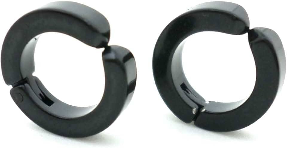 BRINCO MASCULINO DE PRESSÃO ARGOLA PRETO 3 MM (PAR)