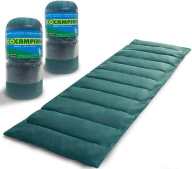 Kit 2 Colchonete Acampamento Camping Solteiro Pesca Retiro Ginástica 190x60cm Verde