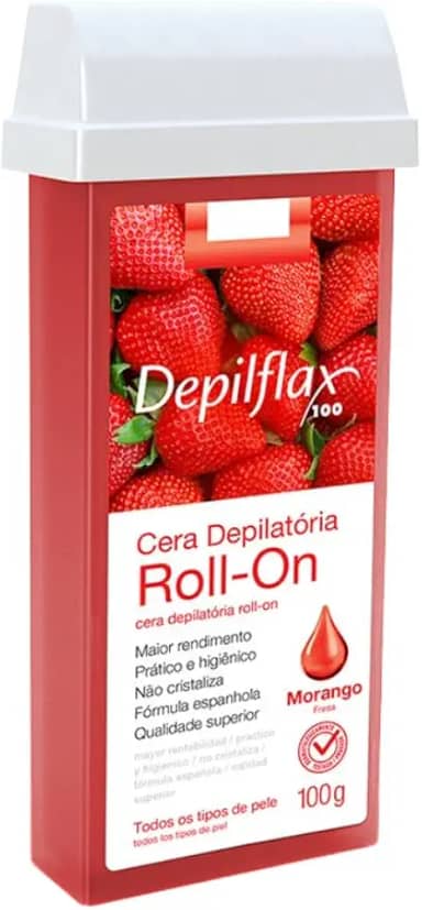 Depilflax – Cera Depilatória Roll-On Morango 100g