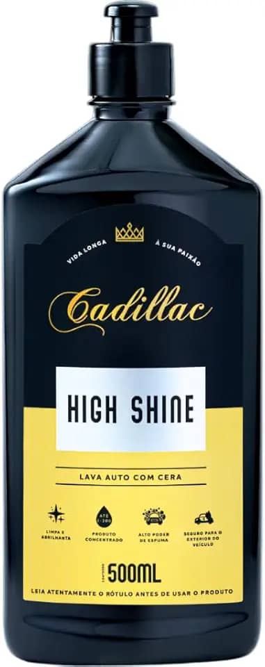 HIGH SHINE PRODUTO PARA LAVAR CARROS SHAMPOO COM CERA CADILLAC 500 ML