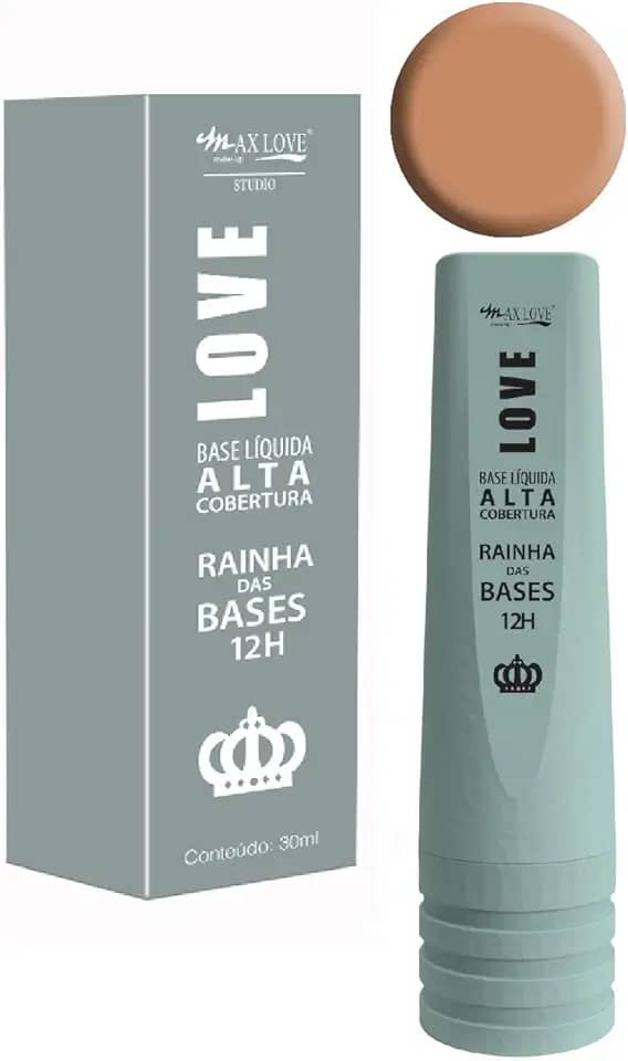 Base Líquida Max Love Alta Cobertura Rainha Das Bases 12 Horas, Acabamento Matte, Longa Duração, Cor 611 - Maquiagem Facial