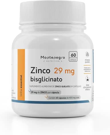 Zinco quelato bisglicinato 29 mg 60 cápsulas - Montenegro Nutrition