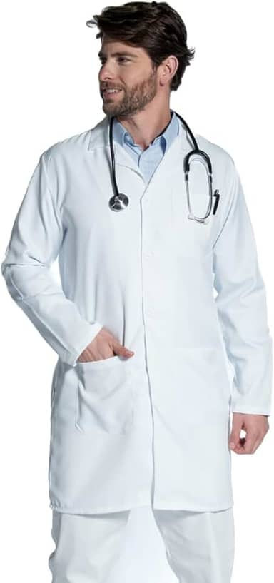 Jaleco Hospitalar Masculino Oxford Manga Longa