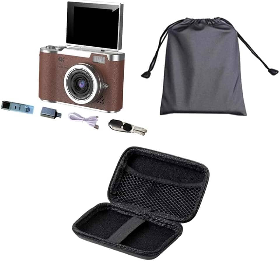 Câmera Digital de 48 MP com Digital de 8x para Estudantes E Iniciantes, Cor Marrom Dia de ação de Graças