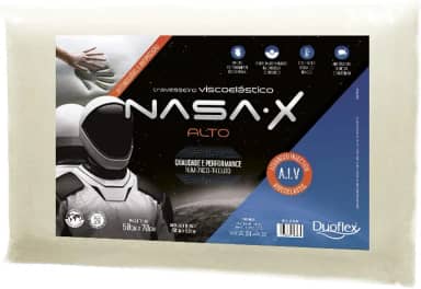 Travesseiro Nasa-X Alto, Duoflex, 100% Algodão, Bege, Para Fronha 50Cmx70Cm