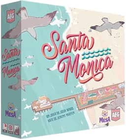 Jogo de tabuleiro Santa Monica, construa sua praia, atraia turistas, construção de cidades, maiores de 14 anos, 2-4 jogadores, 30-45 min Vem pra Mesa
