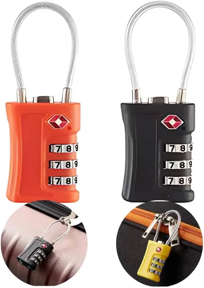 Cadeado Cabo Aço Senha Mala Viagem Aeroporto Mochila Armario Academia (Preto)