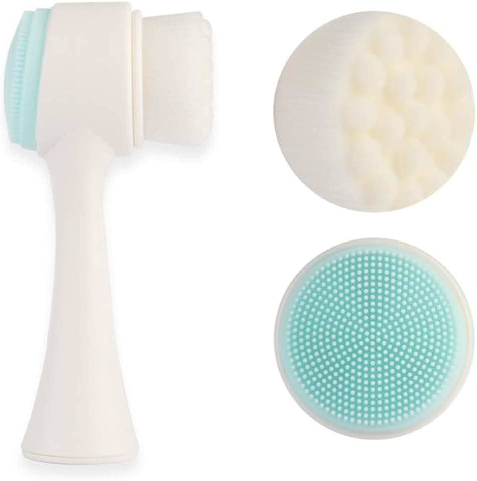 Escova de limpeza facial 2 em 1, escova de limpeza facial de silicone dupla face, escova de massagem