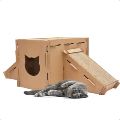 Arranhador Toca Petliz com Duas Rampas Brinquedo para Gatos de Pepelão Ondulado Antiestresse Pet Afia Unhas Evita Arranhar Sofá Cama Móveis