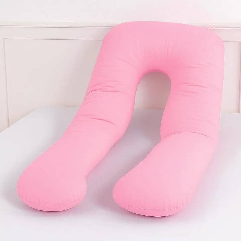 Travesseiro Para Grávida Gestante e Amamentação Repouso Anatômico 100% Algodão Macio Cor (ROSA)