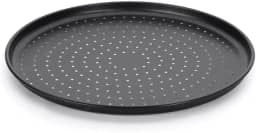 Forma Pizza Italiana 35 cm Furada Alumínio Fortaleza Preto