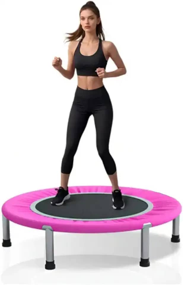 NOVEVE Trampolim Jump Profissional,Jump Cama Elastica Ginástica Com Capa Saia Diâmetro 1 M 200kg Rosa