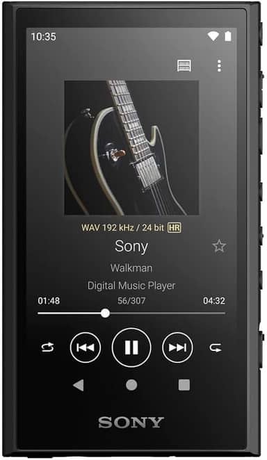 Sony Leitor de música digital portátil NW-A306 Walkman de 32 GB de alta resolução com Android, bateria de até 36 horas, Wi-Fi, Bluetooth e USB tipo C – Preto NW-A306/B, preto