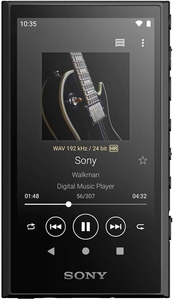 Sony Leitor de música digital portátil NW-A306 Walkman de 32 GB de alta resolução com Android, bateria de até 36 horas, Wi-Fi, Bluetooth e USB tipo C – Preto NW-A306/B, preto