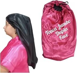 touca de cetim dupla face toca jumbo tranças grande