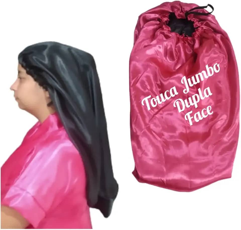 touca de cetim dupla face toca jumbo tranças grande