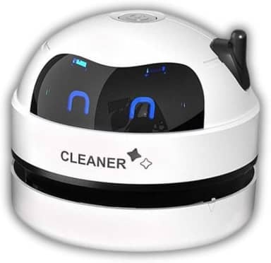 Mini Aspirador de Mesa Turbo – Robô Aspirador Portátil Recarregável, Ultra Compacto e Silencioso - Para Poeira, Migalhas, Pêlos, Cabelos e mais