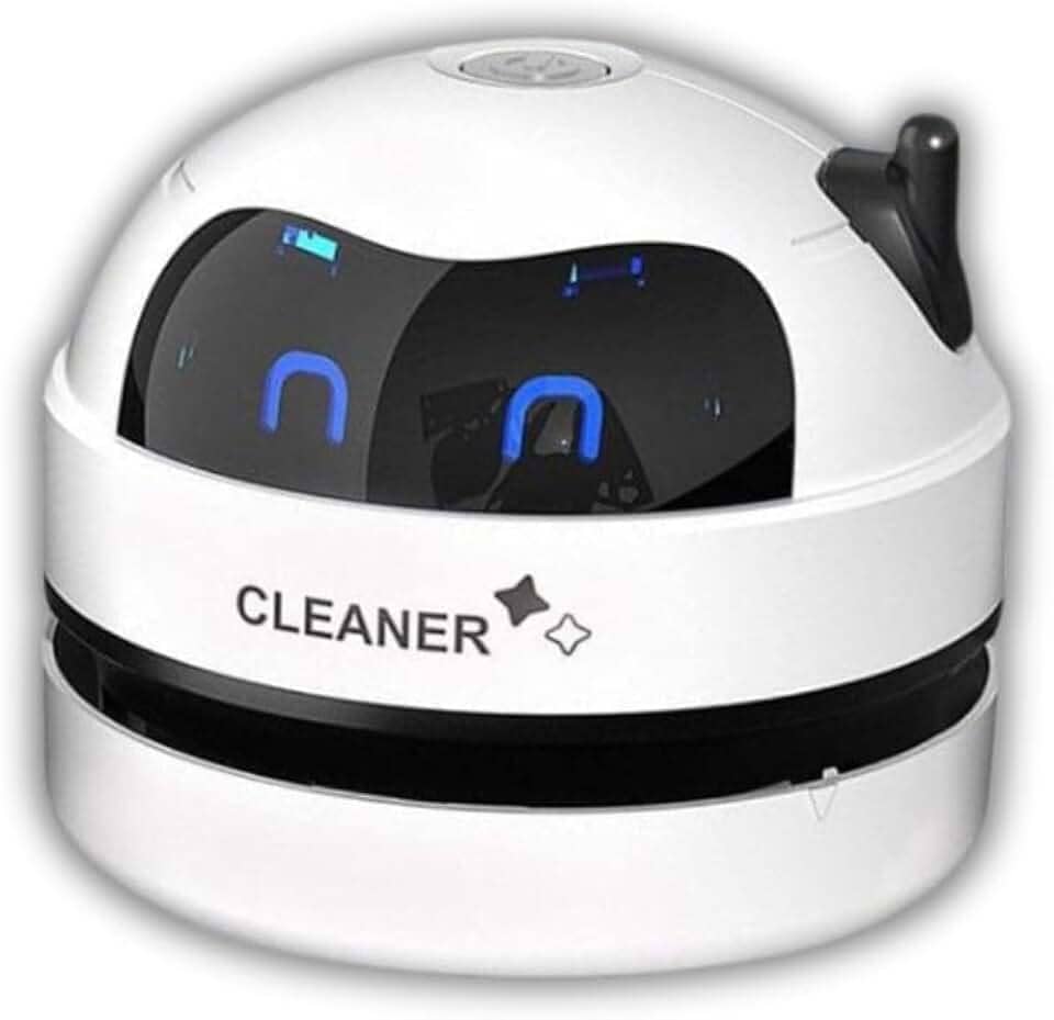 Mini Aspirador de Mesa Turbo – Robô Aspirador Portátil Recarregável, Ultra Compacto e Silencioso - Para Poeira, Migalhas, Pêlos, Cabelos e mais