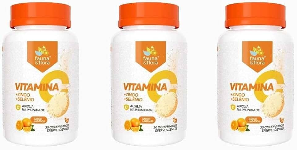 90 Comprimido Zinco Efervescente Vitamina C Selênio 1000mg