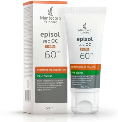 Mantecorp Skincare Protetor Solar Episol Sec Oc FPS 60 Médio 60ML, medio