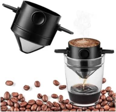 Mini Coador de Café Reutilizável em Aço Inox V2