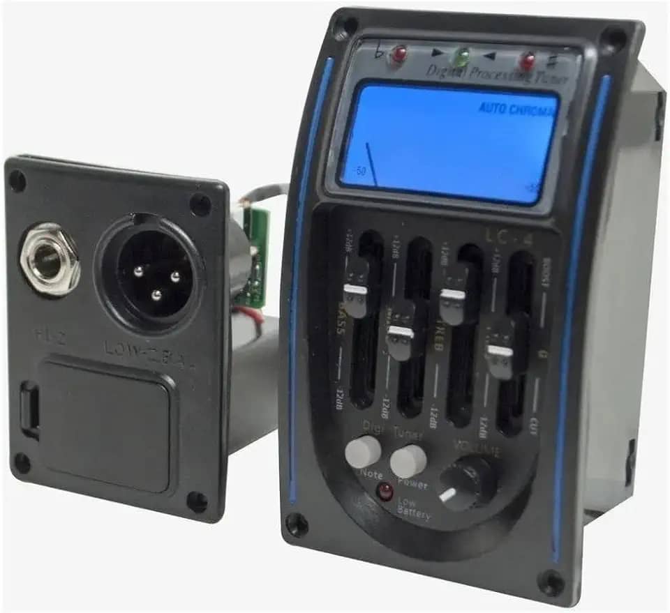 Captador de Violão LC-5 com Equalizador Digital, Afinador Embutido, Pré-amplificador de 5 Bandas, Display LCD, Controle de Volume