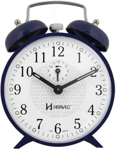 Despertador Mecânico Metal Azul Escuro