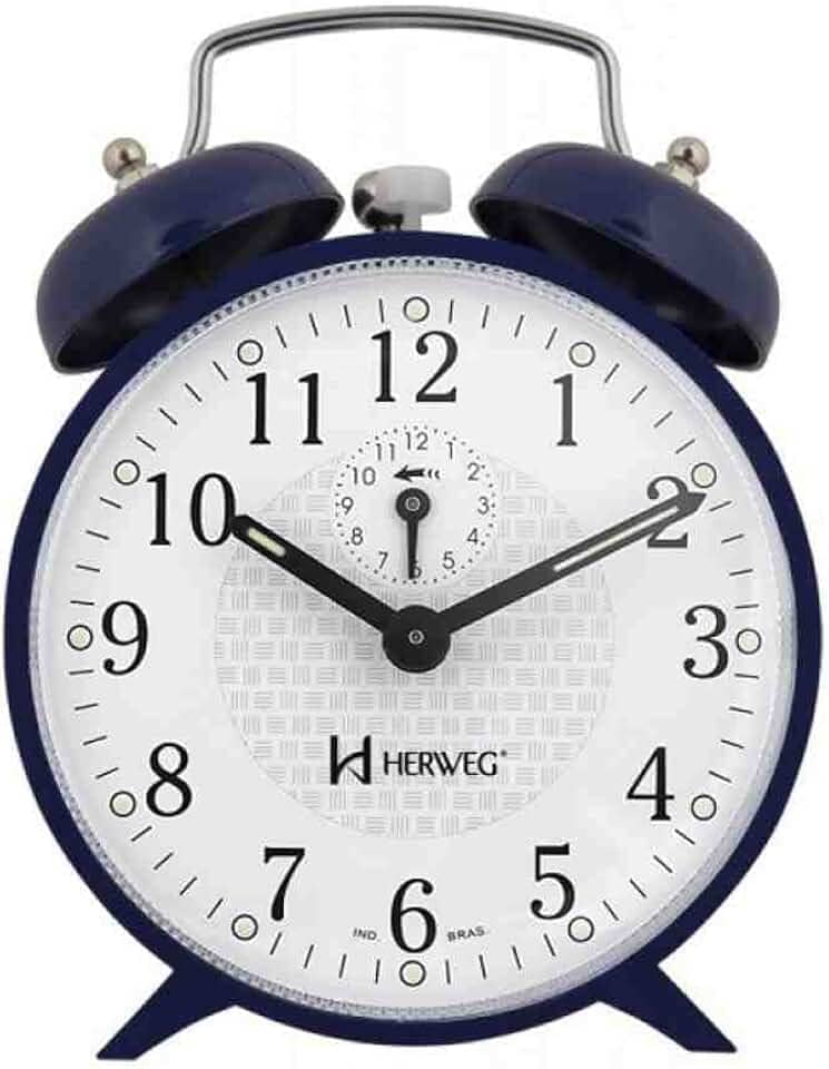 Despertador Mecânico Metal Azul Escuro