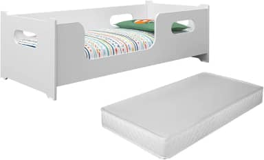 Cama Infantil Montessoriana Meninas Meninos Baby Para Quarto De Criança Encanto Com Colchão Cor Branco Neloja