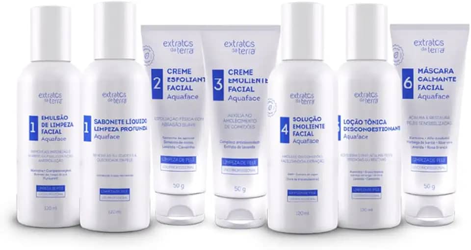 Kit Limpeza De Pele Aquaface Completo Prosissional - Extratos da Terra
