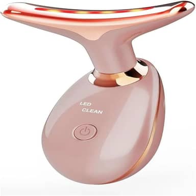 Massageador Facial LED 7 Cores – Aparelho Anti-Rugas e Lifting para Rosto e Pescoço – Vibratório, Recarregável e Bivolt – Tratamento Estético com Luz LED (COR ALEATÓRIA)