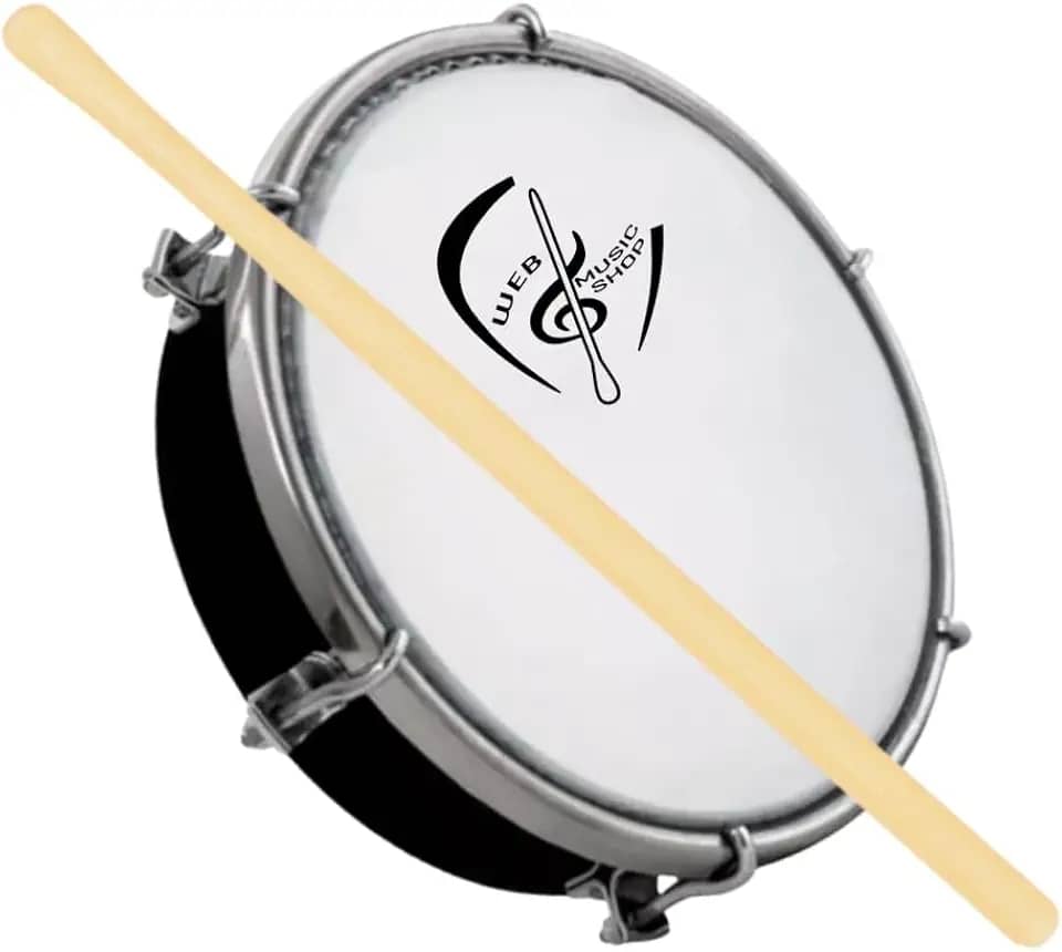 Tamborim 6 Pol. Abs Pele Leitosa C/Baqueta Madeira e Chave de Afinação - Web Music Shop