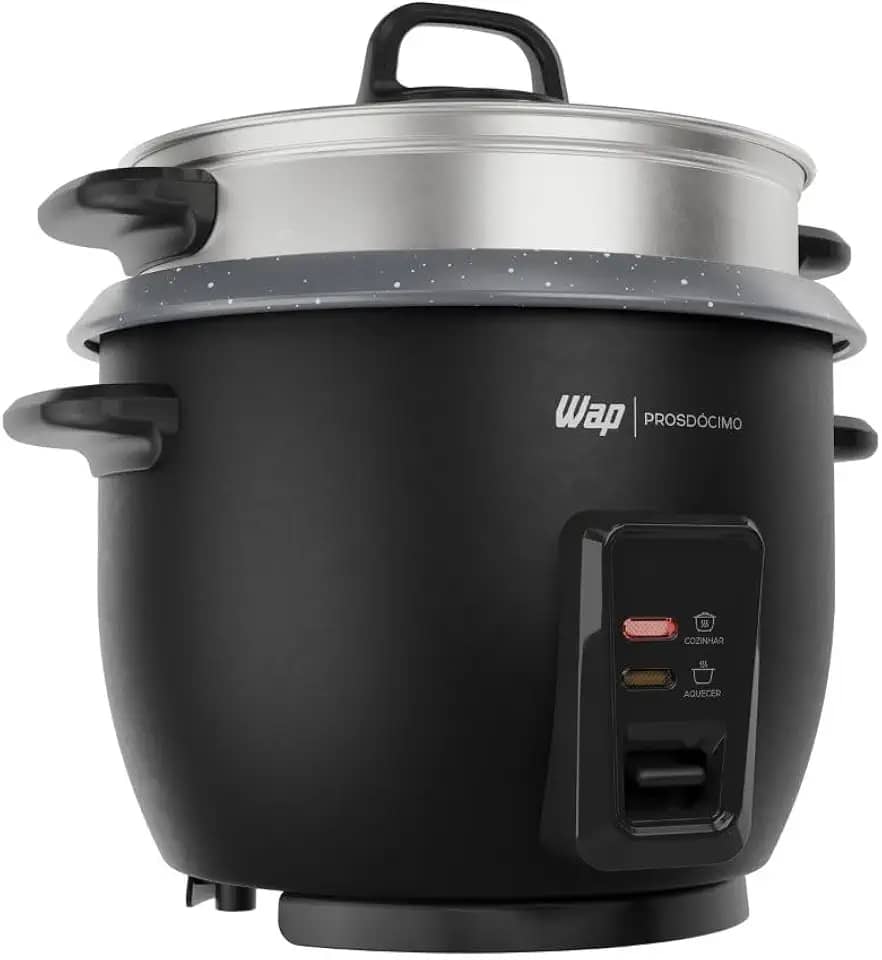 WAP Panela de Arroz Elétrica WRC1000 2 em 1, Suporte para Cozimento de Legumes à Vapor e Desligamento Automático 220V