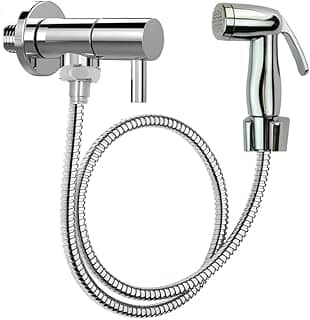 Link Metais - Ducha Higienica Cromada Abs, Ducha Intima Mangueira Inox 1,20 Metros, Duchina De Mao