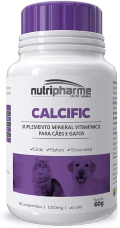 Nutripharme Suplemento Vitamínico Mineral Calcific 1000 Mg Para Cães E Gatos - 60 Comp