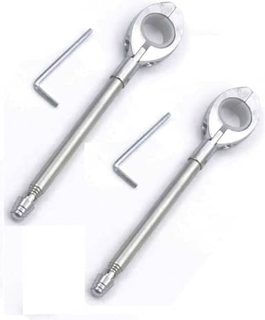 KIT 2 Antenas Corta linha de Pipa Para Moto, P/Guidão 7/8 Inox 7 Estágios (PRATA) IMPORTE PREMIUM