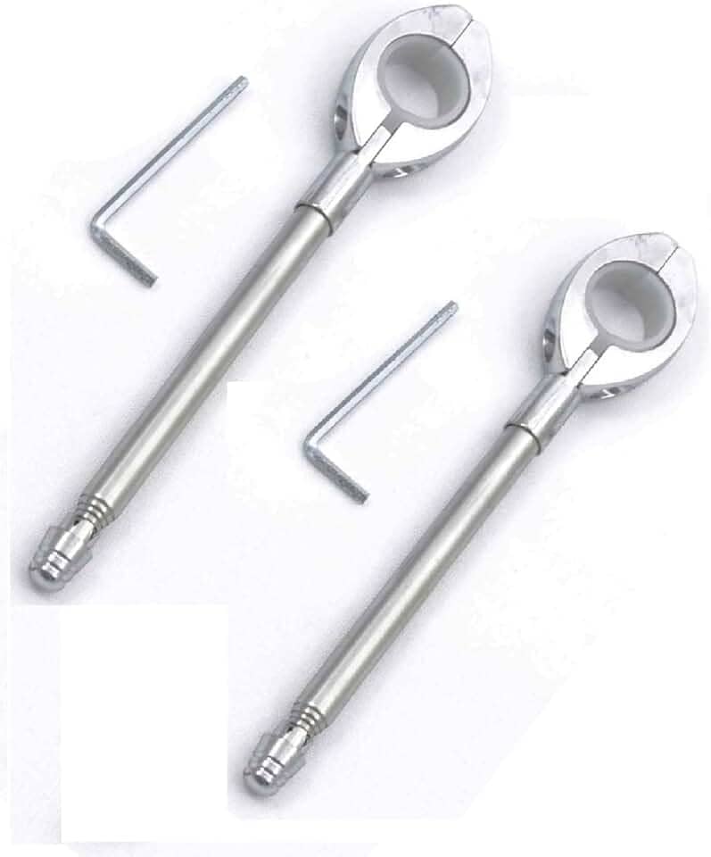 KIT 2 Antenas Corta linha de Pipa Para Moto, P/Guidão 7/8 Inox 7 Estágios (PRATA) IMPORTE PREMIUM