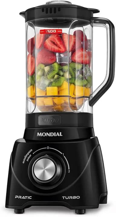 Liquidificador Pratic Turbo, Mondial, Preto, 550W, 110V - L-98-B
