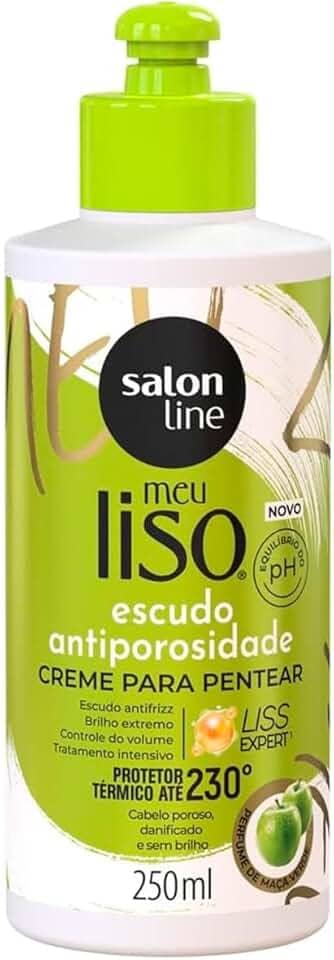 Salon Line, Creme para Pentear, Meu Liso, Escudo Antiporosidade, Vegano - Para Cabelos Lisos, 250ml