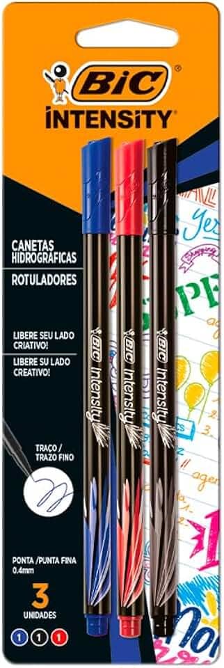 BIC, Caneta Hidrográfica, Intensity, Multicor, 3 Unidades