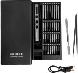 Mini Parafusadeira Elétrica Recarregável, Caneta Compacta de Precisão, Kit de Ferramentas Chave de Elétrica de Precisão 68 em 1, 64 Bits e 4 Acessórios, Multitarefas, para Manutenções Diversas