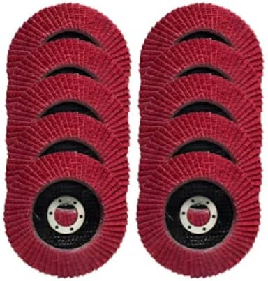 Kit 10 Peças Disco Flap 115mm 4.1/2'' Grão 60 Lixa Para Madeira Metal Ferro Plástico