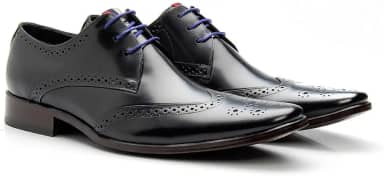 Sapato Social Masculino de Couro Legítimo Natural Derby Italiano Oxford Confortável Artesanal Moderno - 657