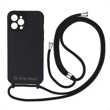 Case Capa Capinha Facility Com Cordão Alça Para iPhone 15 Pro Max (Preto)